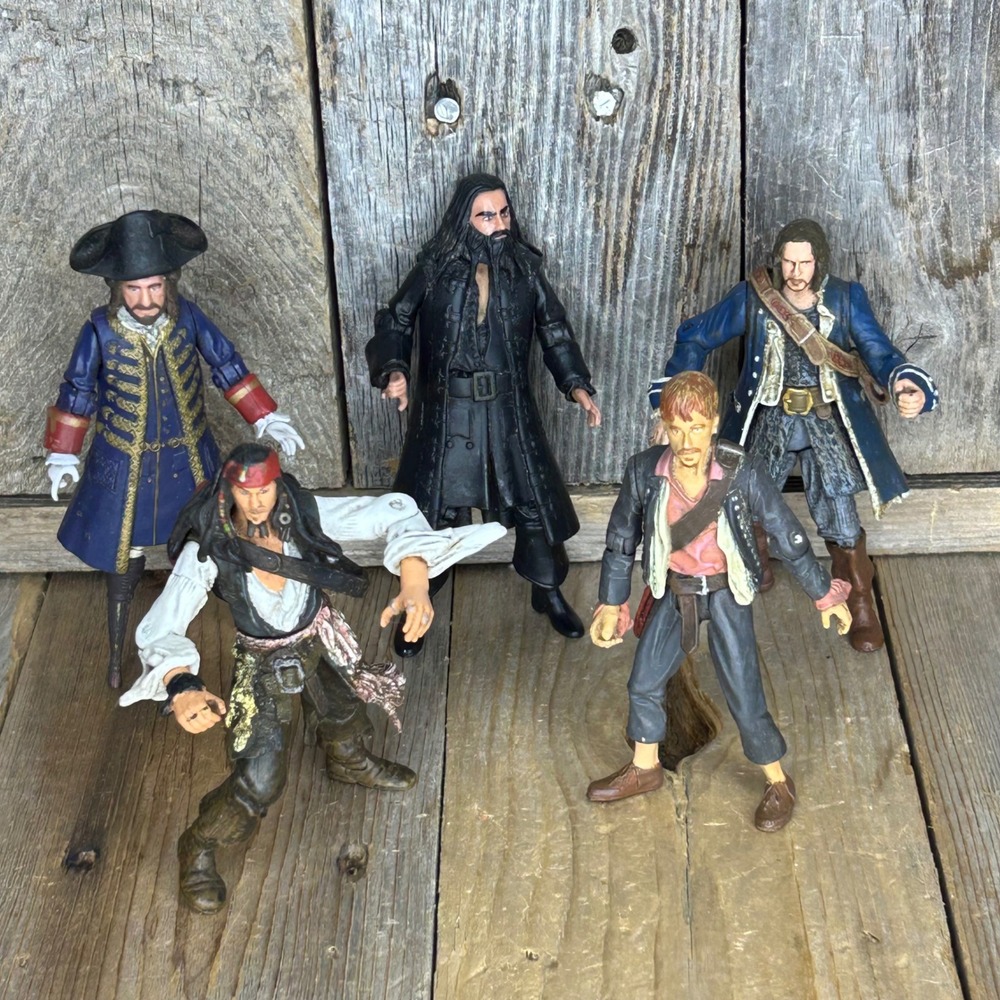 Disney Pirates of the Caribbean Various Movies 4" Action Figure Lot of 5